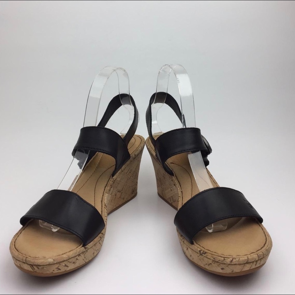 Born Boulder Leather Cork Wedge sz 8.5